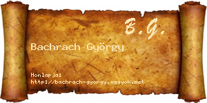 Bachrach György névjegykártya